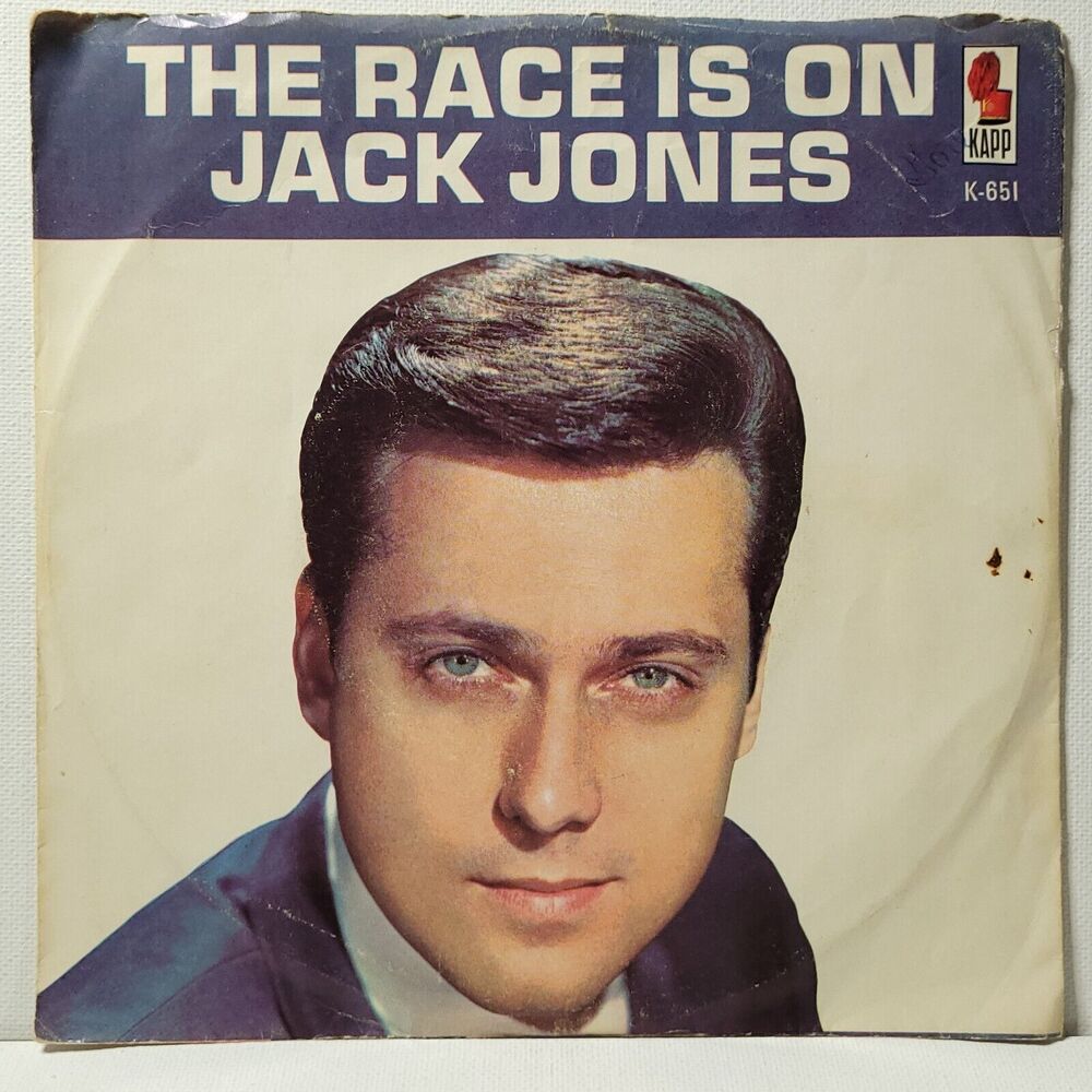 Jack Jones ‎45 The Race Is On / I Can't Believe I'm Losing You on Kapp VG Pop